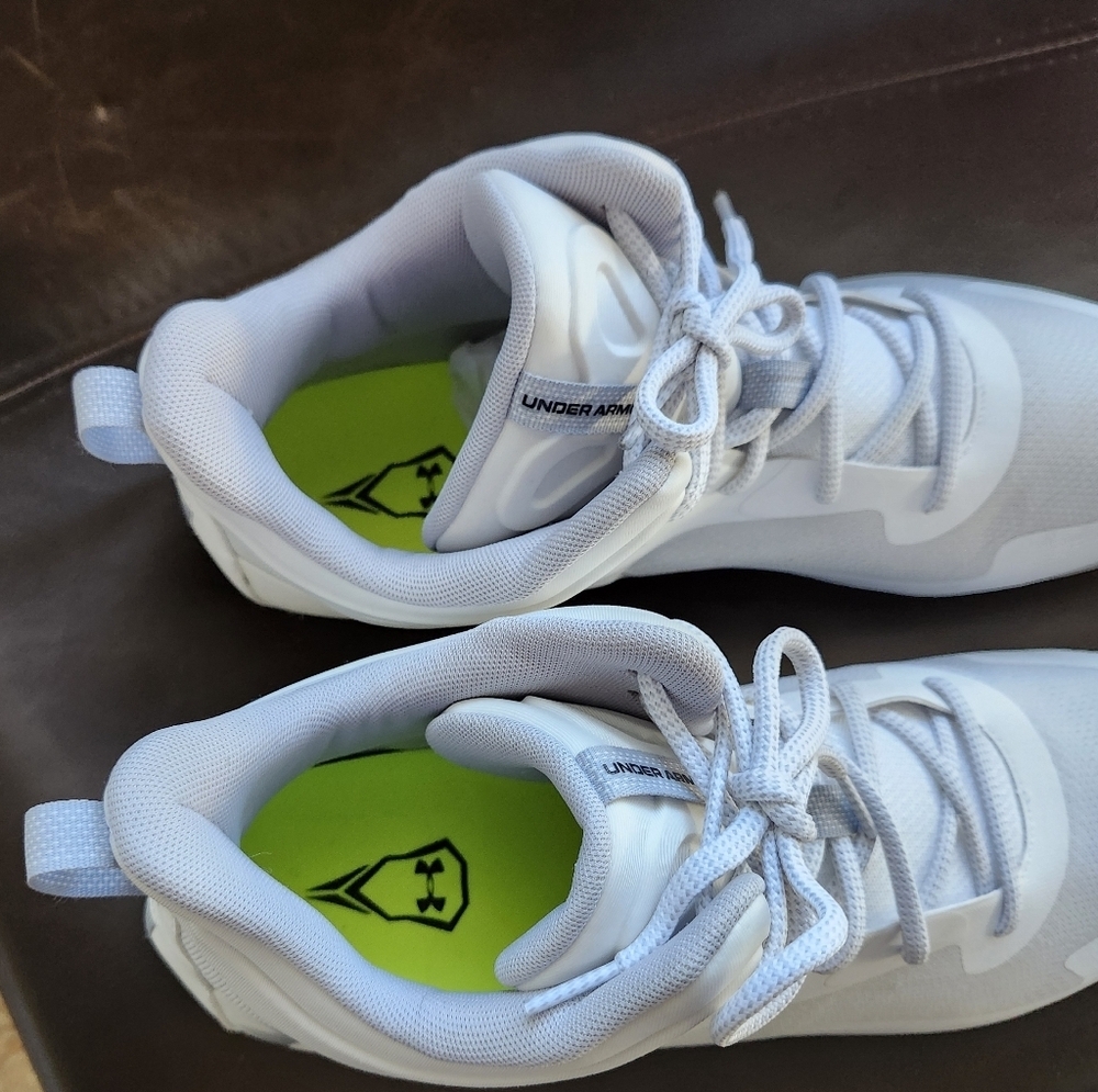 New Under Armour Command MC Mid UA Lacrosse Cleats White Mens 15 - Picture 3 of 7